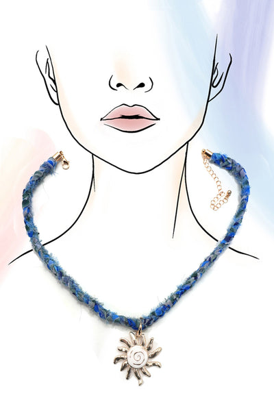 SCARF NECKLACE-INTERCHANGEABLE STARFISH SUN CHARM | 80N92337