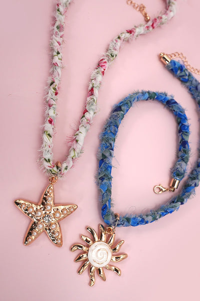 SCARF NECKLACE-INTERCHANGEABLE STARFISH SUN CHARM | 80N92337