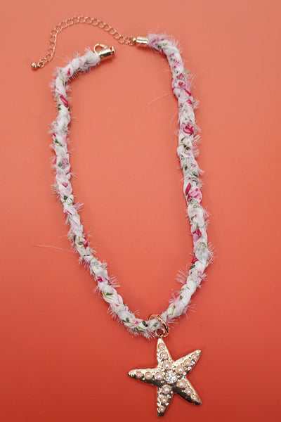 SCARF NECKLACE-INTERCHANGEABLE STARFISH SUN CHARM | 80N92337