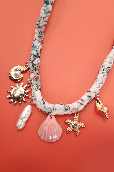 SCARF CHARM NECKLACE-STARFISH  SEASHELL SUN | 80N92333