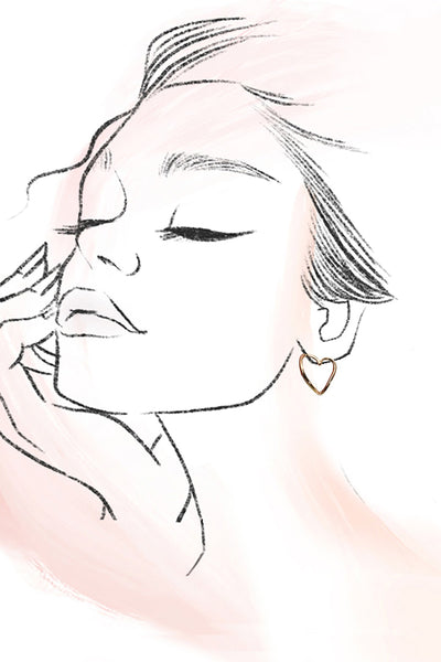 OPEN CUT CURVED HEART STUD EARRINGS | 80E61292