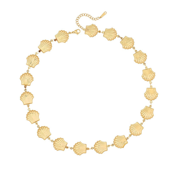 18K STAINLESS STEEL TARNISH FREE SEASHELL NECKLACE | 40NK9581