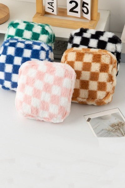 CHECKER COSMETIC MAKEUP TRAVEL POUCH BAG | 40P578