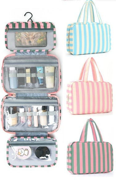 Striped Hanging Toiletry & Makeup Organizer Bag | 40P599