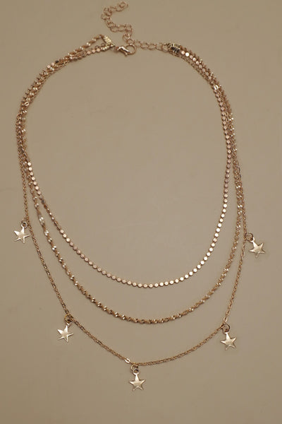 18K STAINLESS STEEL TARNISH FREE STAR NECKLACE | 40NK9587