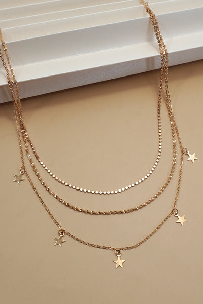 18K STAINLESS STEEL TARNISH FREE STAR NECKLACE | 40NK9587