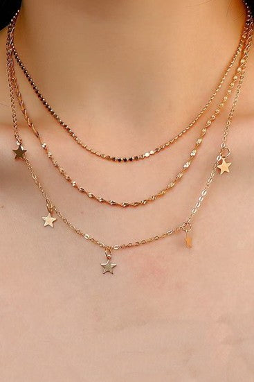 18K STAINLESS STEEL TARNISH FREE STAR NECKLACE | 40NK9587