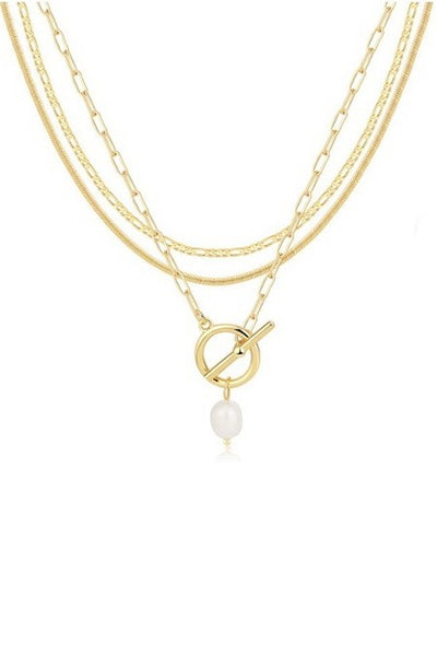 18K STAINLESS STEEL TARNISH FREE LAYERED NECKLACE | 40NK9592