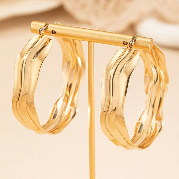 18K STAINLESS STEEL WATERPROOF TARNISH FREE HOOPS | 40E416