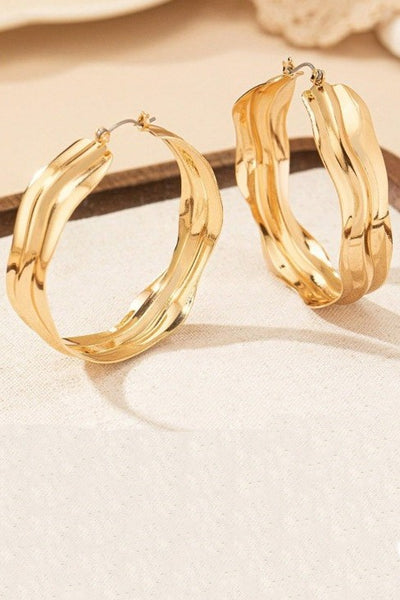 18K STAINLESS STEEL WATERPROOF TARNISH FREE HOOPS | 40E416