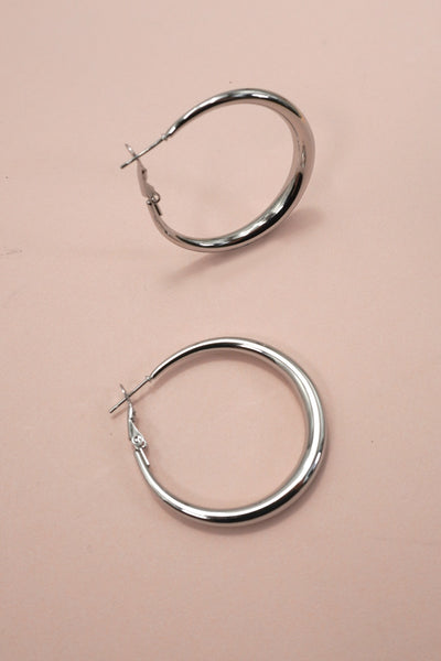 18K STAINLESS STEEL WATERPROOF TARNISH FREE HOOPS | 40E418