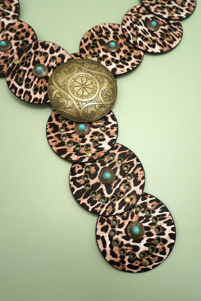 Studded Circular Disc Snap Y Shape Punk Belt | 40BT657