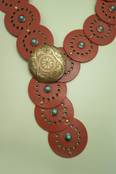 Studded Circular Disc Snap Y Shape Punk Belt | 40BT657