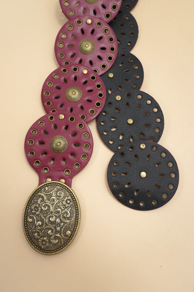 Studded Oval Disc Snap Y Shape Punk Belt | 40BT658