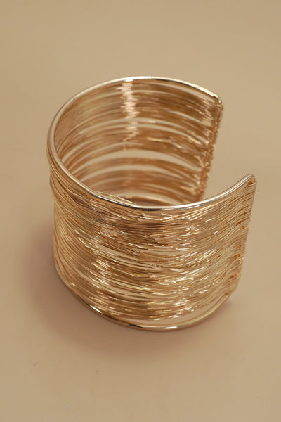MULTI LAYER GOLD WIRE STRING CUFF BANGLE BRACELET | 40B5200