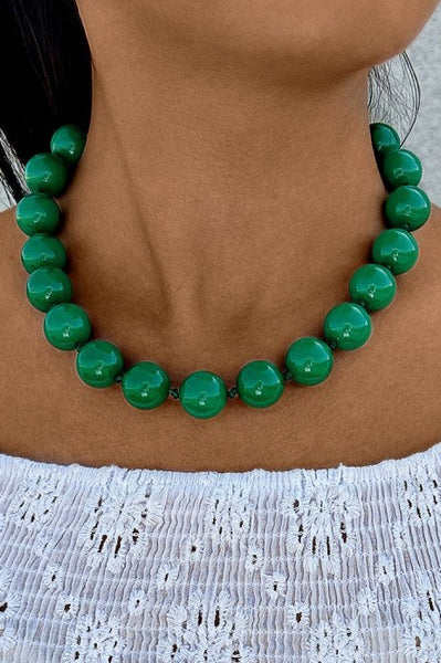 BOHO CHUNKY COLORFUL BEADED STATEMENT NECKLACE | 40NK9606