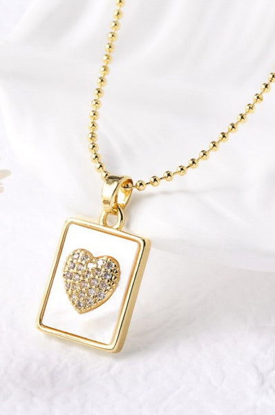 EPOXY RHINESTONE PENDANT NECKLACE | 40NK9607