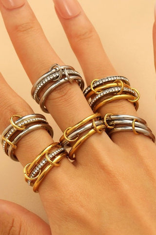 Stainless Steel Stackable Plain Band Rings Linked | 40R134