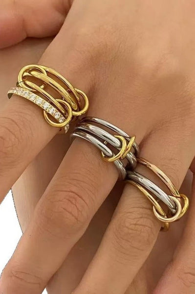 Stainless Steel Stackable Plain Band Rings Linked | 40R134