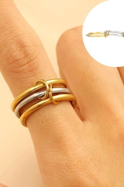 Stainless Steel Stackable Plain Band Rings Linked | 40R134