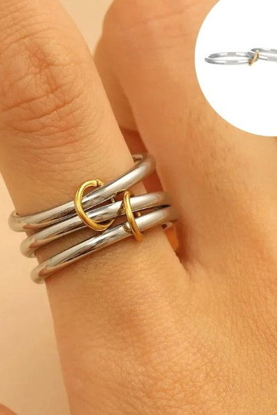 Stainless Steel Stackable Plain Band Rings Linked | 40R134