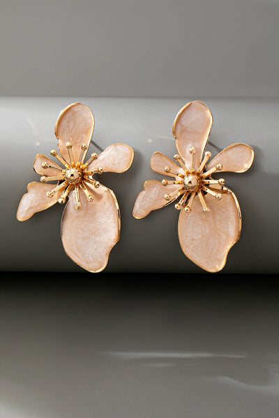 BOLD STATEMENT EPOXY FLOWER GOLD STUD EARRINGS | 80E61390