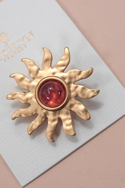 VINTAGE CELESTRIAL SUNBURST BROOCH PIN | 80BC058
