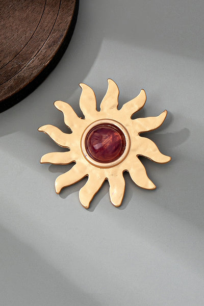 VINTAGE CELESTRIAL SUNBURST BROOCH PIN | 80BC058