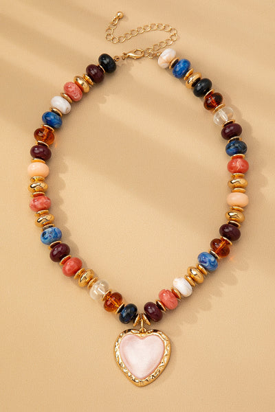 TRENDING HANDMADE CHUNKY BEADED CHARM NECKLACE | 80N92451