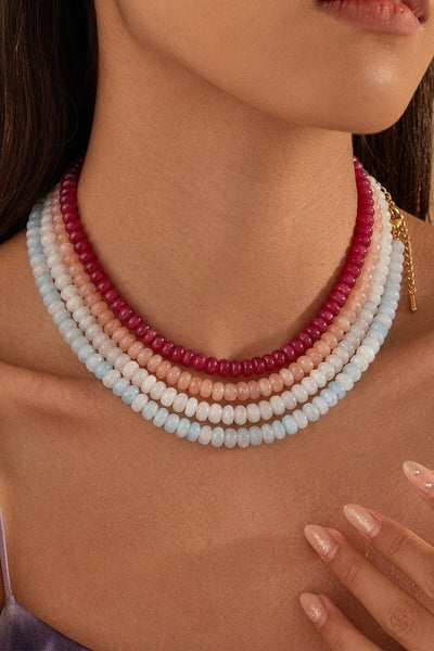 Colorful Rondelle Glass Bead Necklace | 40NK9838