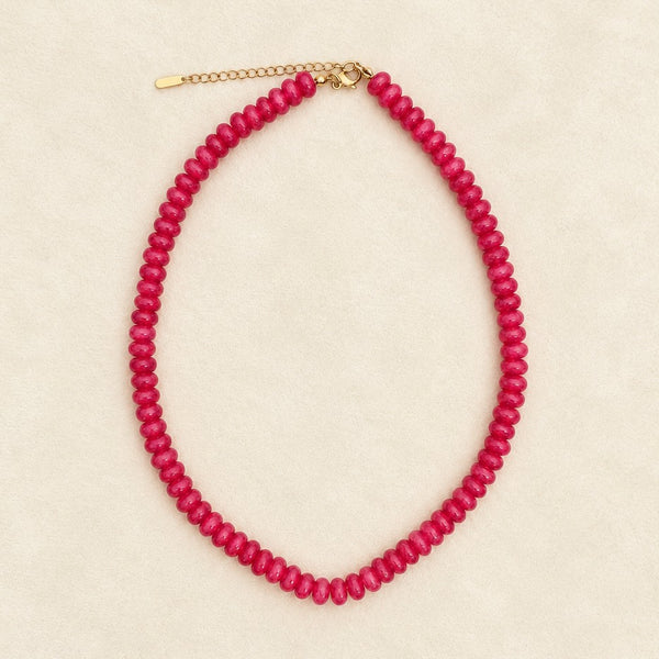 Colorful Rondelle Glass Bead Necklace | 40NK9838