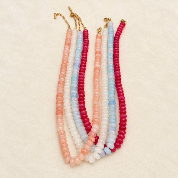 Colorful Rondelle Glass Bead Necklace | 40NK9838