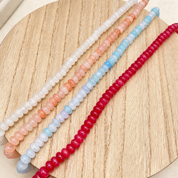 Colorful Rondelle Glass Bead Necklace | 40NK9838