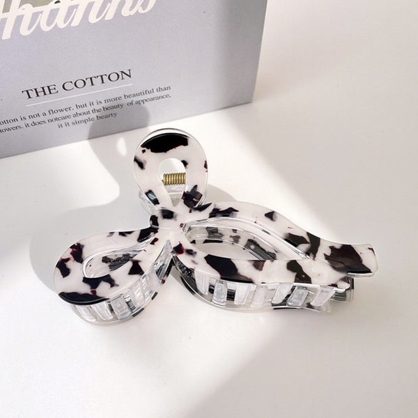 JUMBO ANIMAL LEOPARD PRINT BOW HAIR CLAW CLIPS | 40H1014