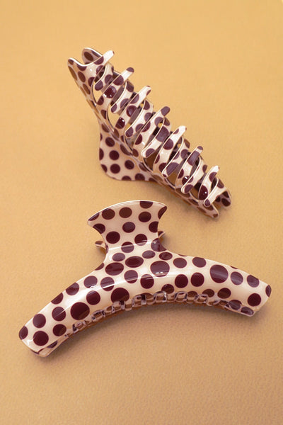 LARGE POLKA DOT HAIR CLAW CLIPS | 40H1019