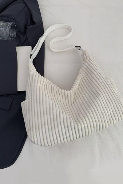 Corduroy casual Quilted Shoulder Tote Bag | 40P582