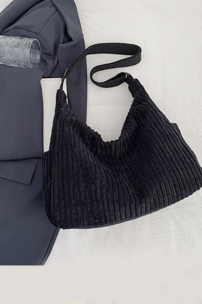 Corduroy casual Quilted Shoulder Tote Bag | 40P582