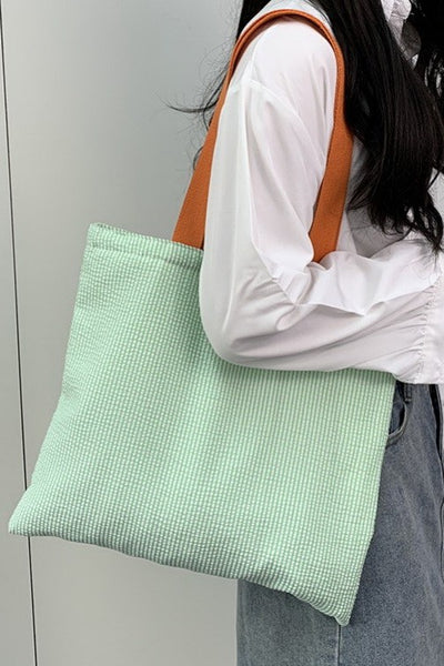 Large Organic colorful stripe Shoulder Tote Bag | 40P585