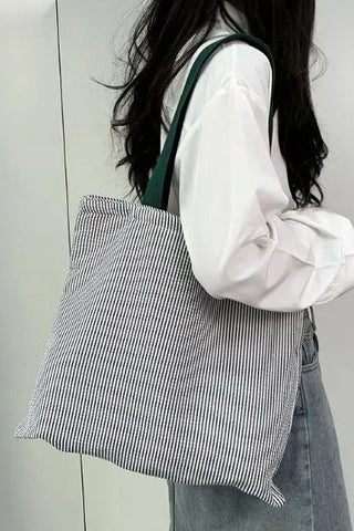 Large Organic colorful stripe Shoulder Tote Bag | 40P585