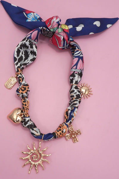 HANDMADE ANIMAL DESIGN SCARF NECKLACE-SUN HEART | 80N92493