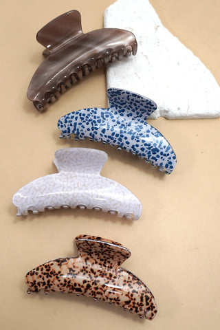 VINTAGE PORCELAIN ANIMAL HALF MOON HAIR CLAW CLIPS | 40H1022