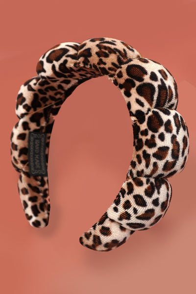 SPA SPONGE LEOPARD ANIMAL SCALLOPED HEADBAND | 40HB187