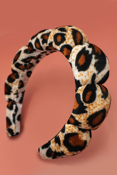 SPA SPONGE LEOPARD ANIMAL SCALLOPED HEADBAND | 40HB187