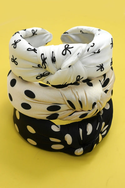 SOFT KNOTTED POLKA DOT HEADBAND HAIR BAND | 40HB188