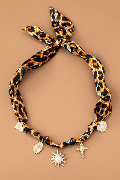 CHARM NECKLACE-HEART SUN CROSS RHINESTONE | 80N92525