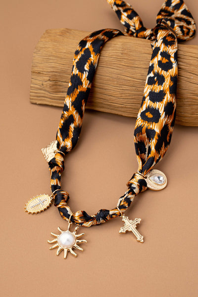 CHARM NECKLACE-HEART SUN CROSS RHINESTONE | 80N92525