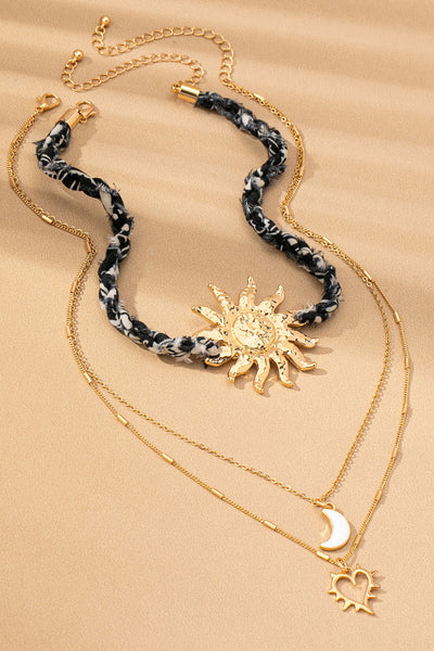 CHARM NECKLACE-TRIPLE LAYER SUNBLAST HEART | 80N92522