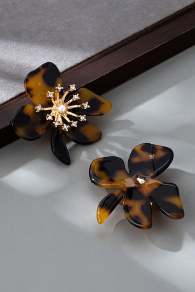FLORAL RHINESTONE TORT STUD EARRINGS | 80E61435