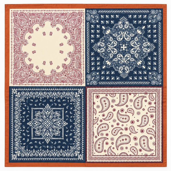 Patchwork Paisley Bandana Printed Square Scarf | 40SC761