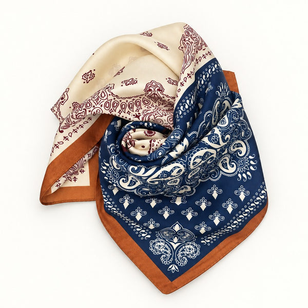 Patchwork Paisley Bandana Printed Square Scarf | 40SC761